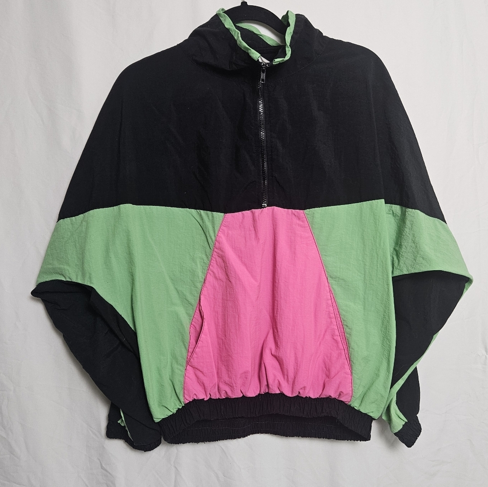 Vintage Activity Road Colorblock Neon Windbreaker No Size Tag Estimated Medium
